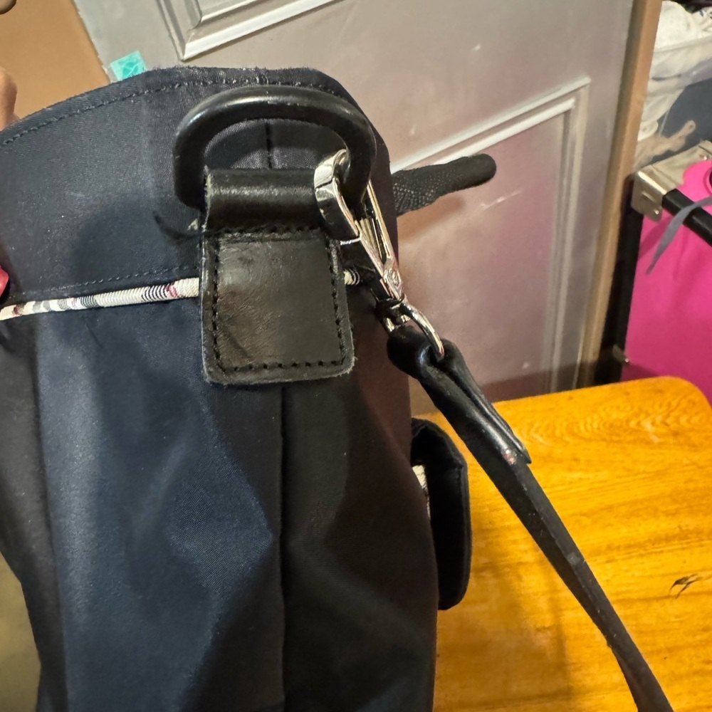 Burberry Black Tote Bag with Plaid Accent - Picture 7 of 11